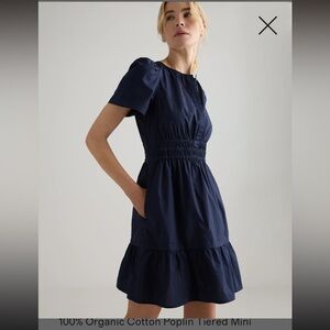 Quince 100% Organic Cotton Poplin Tiered Mini Dress, NWT, Various